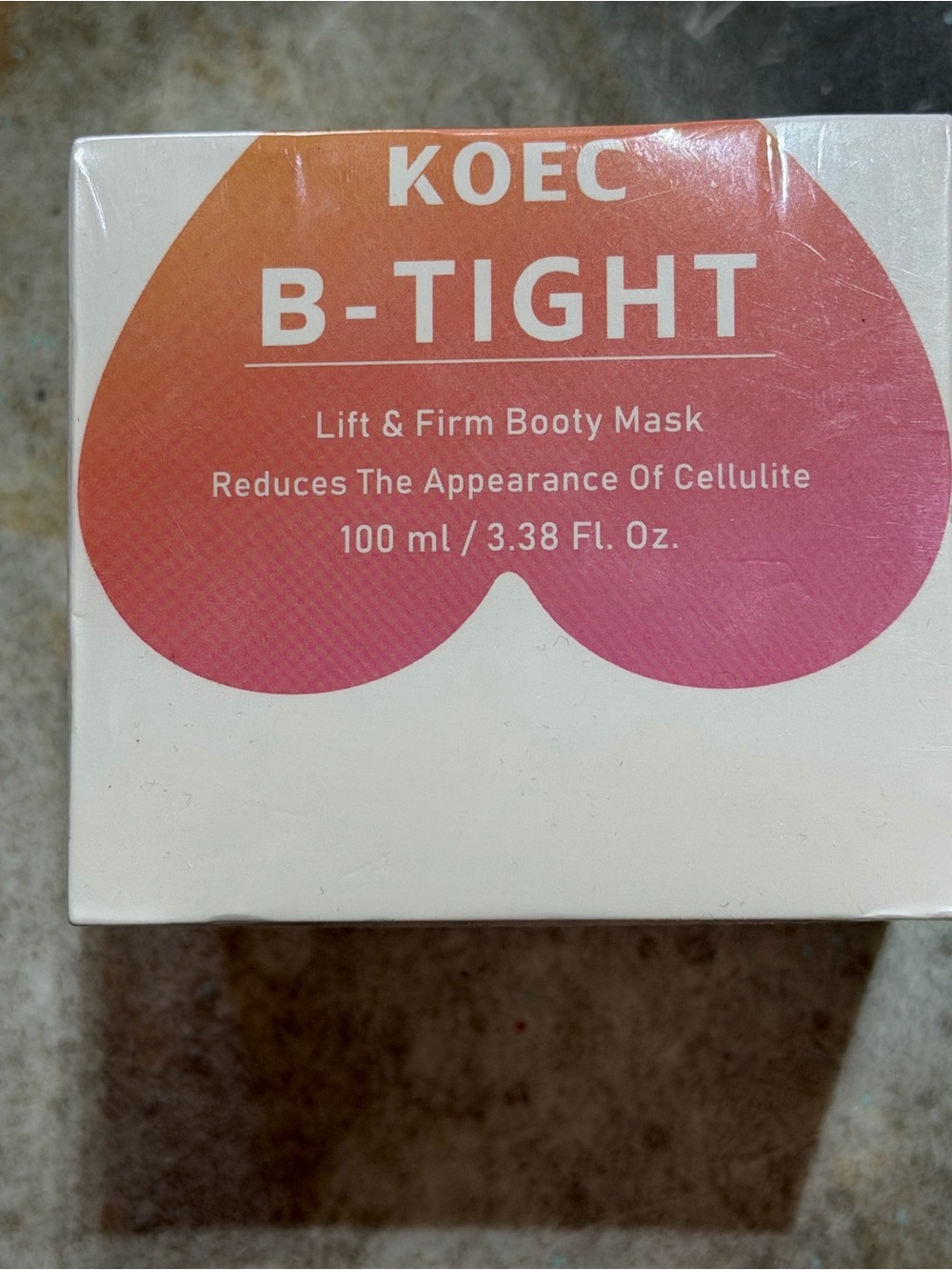 KOEC B-TIGHT Lift & Firm Booty Mask - White & Pink/Orange Gradient